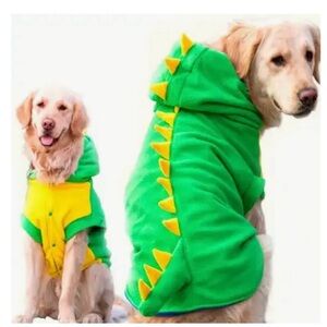Green and Yellow Dinosaur Dog Costume
